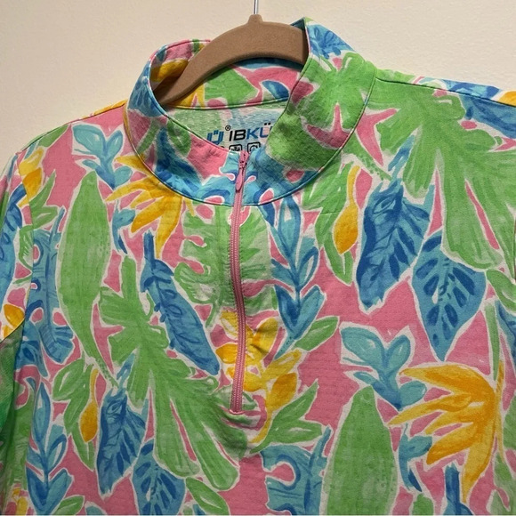 IBKUL Allison Pink Print Long Sleeve UPF 50+ Cool Feel Quick Dry size Large - Picture 3 of 12